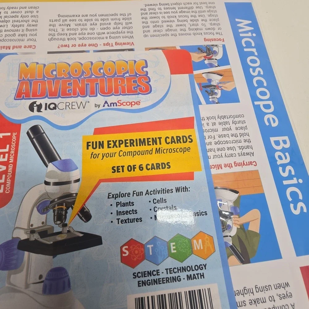 IQCrew - Microscope Experiment & Activity Cards for Kids & Students - Microsc...